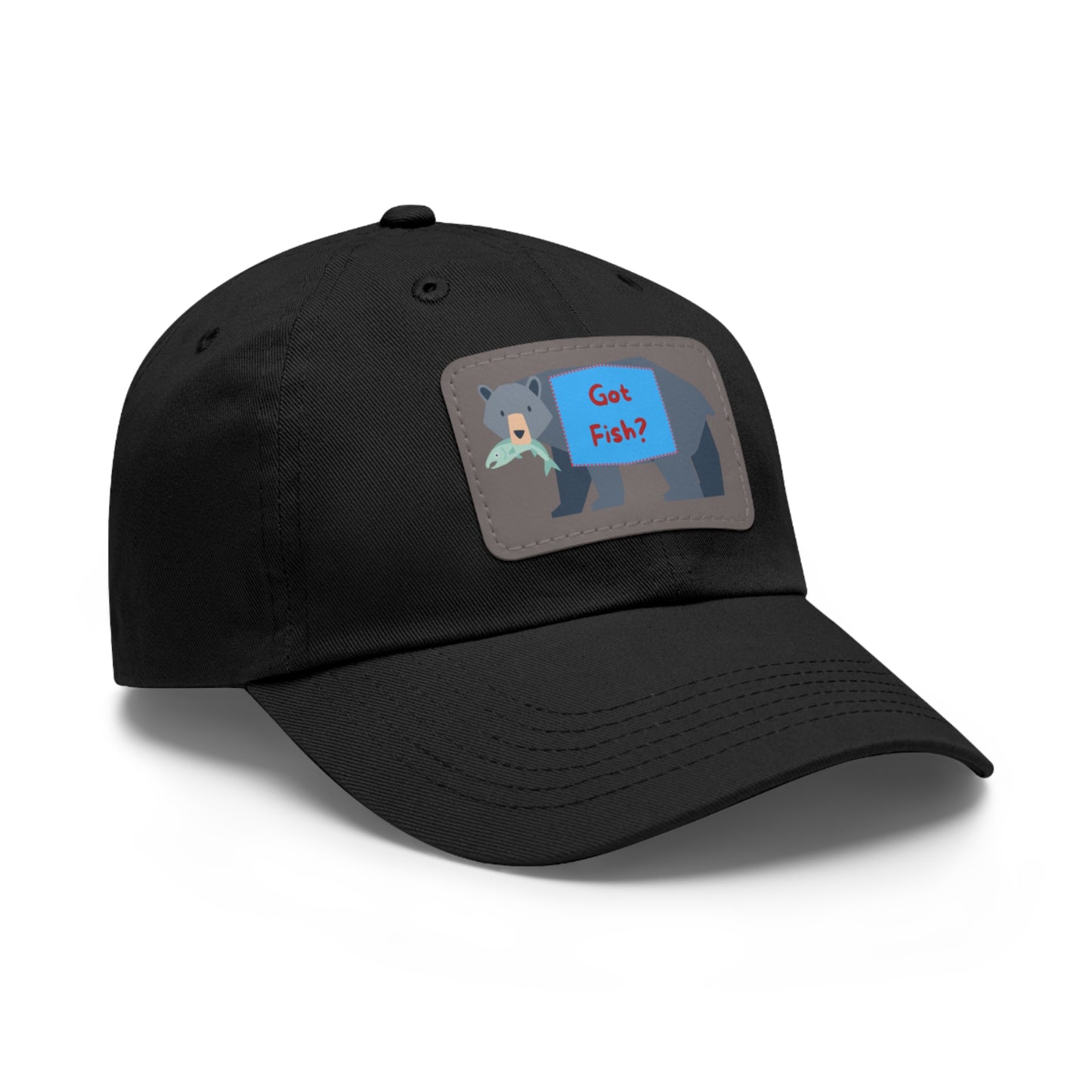 Dad Hat with Leather Patch (Rectangle) - GOT FISH BEAR