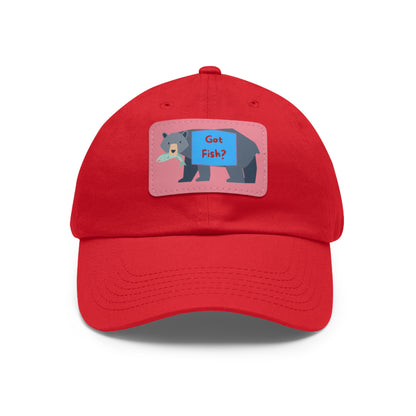 Dad Hat with Leather Patch (Rectangle) - GOT FISH BEAR