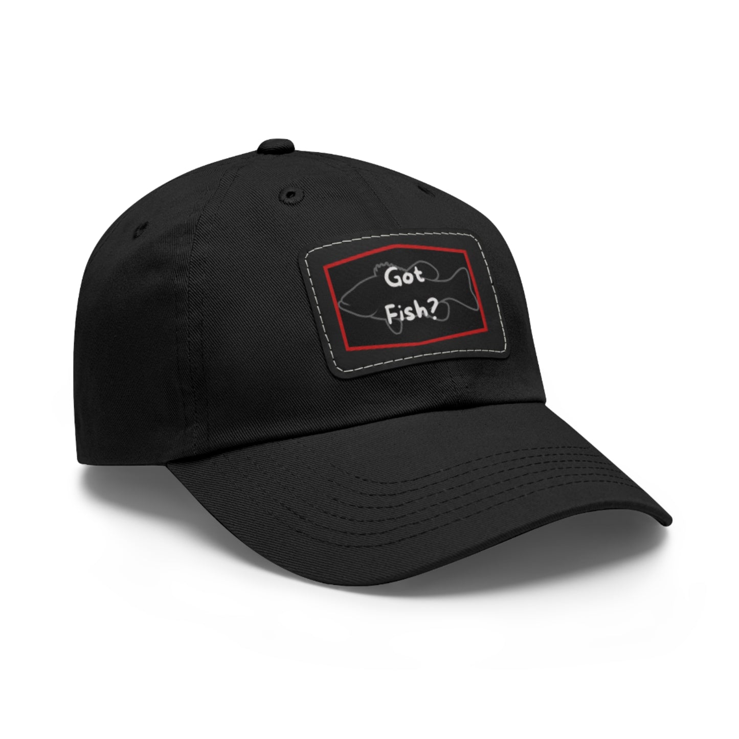 Got Fish? Dad Hat with Leather Patch (Rectangle)