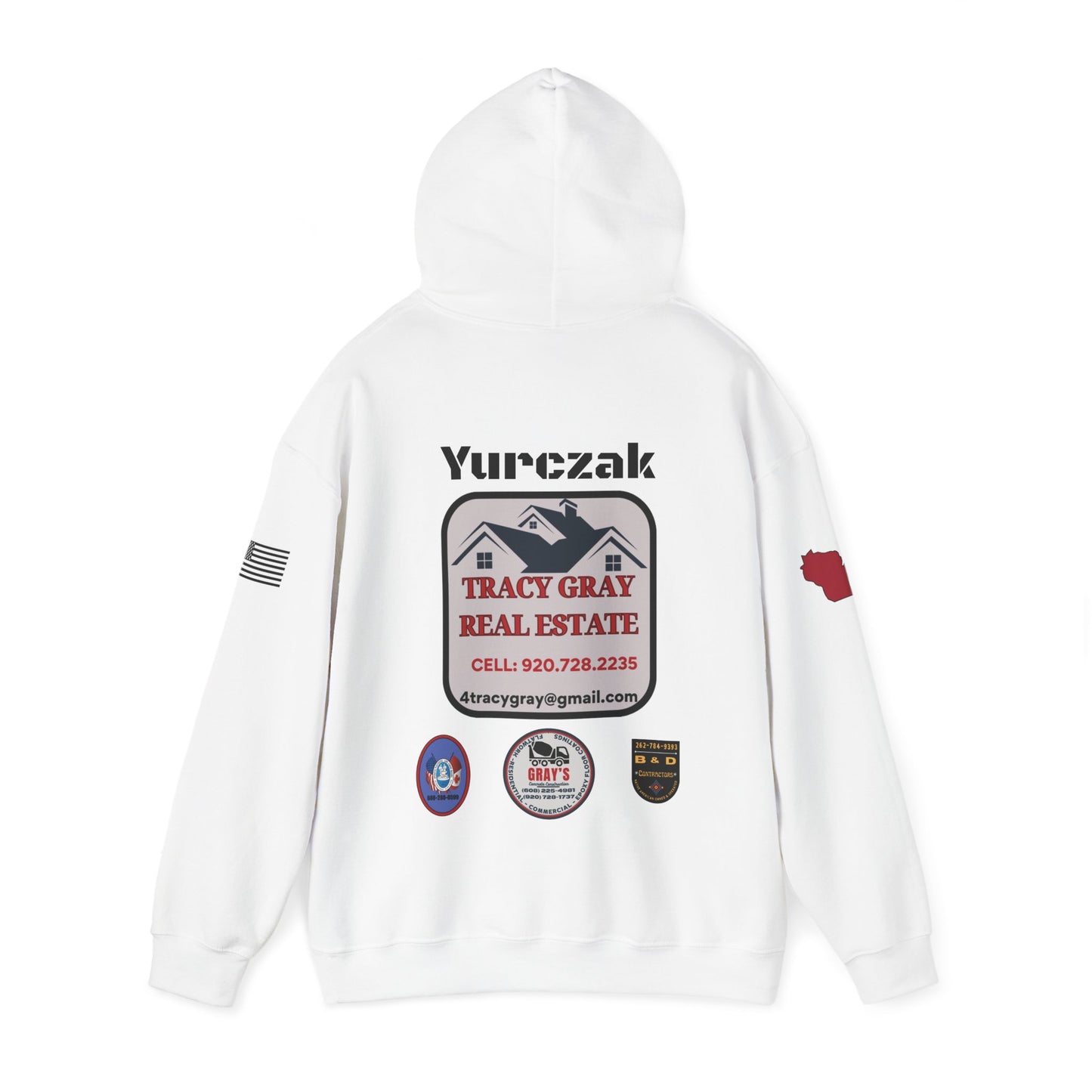 Yur-Sack - Unisex Heavy Blend™ Hooded Sweatshirt - BLACK FONT W/FLAGS