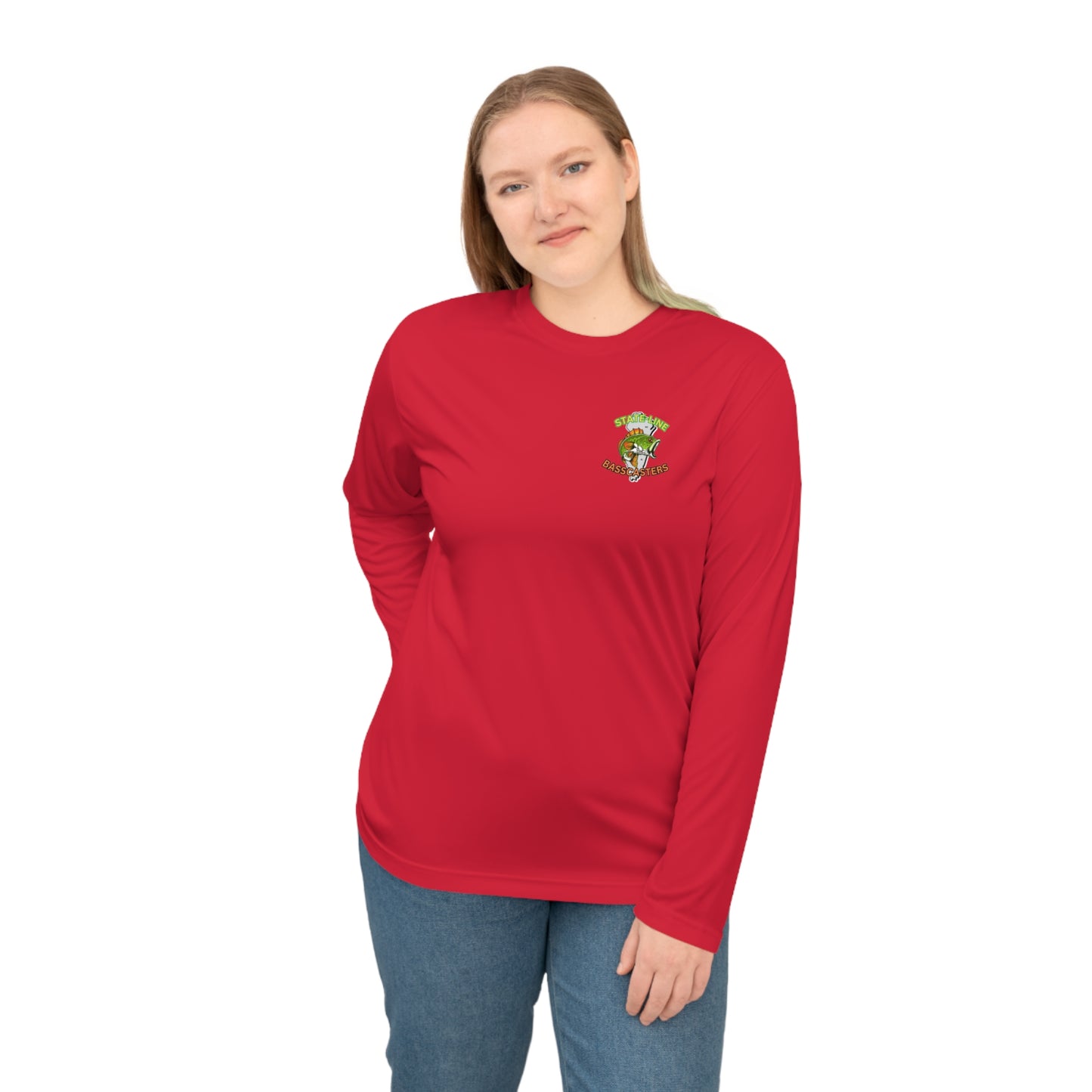 State-Line Basscasters - Unisex Performance Long Sleeve Shirt - FRONT SMALL