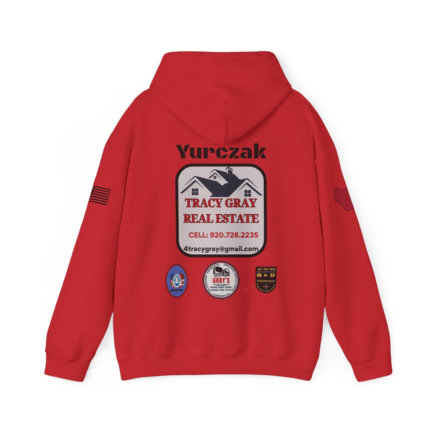 Yur-Sack - Unisex Heavy Blend™ Hooded Sweatshirt - BLACK FONT W/FLAGS