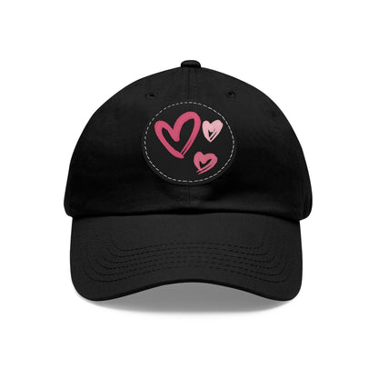 Full Heart Mom Hat with Leather Patch (Round)