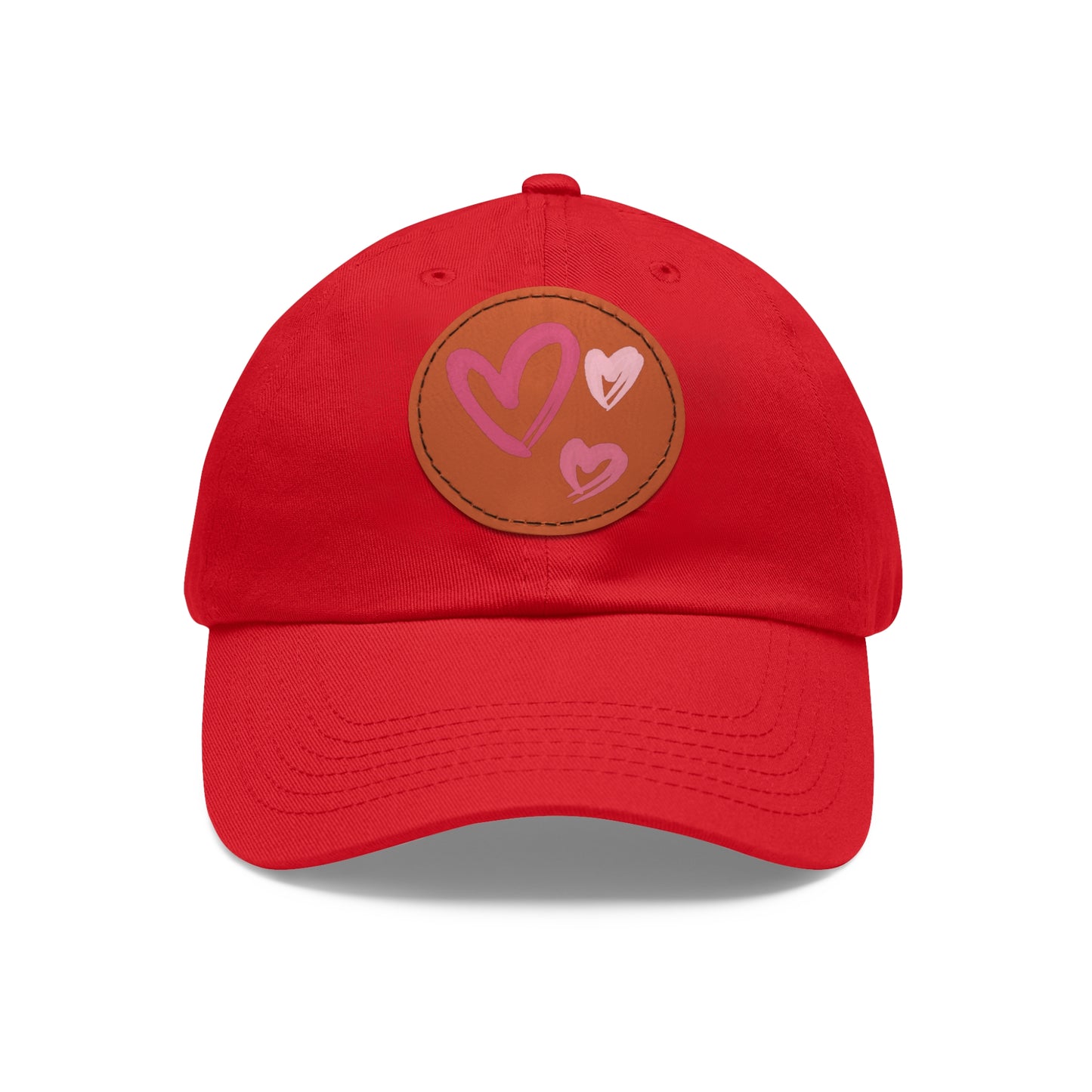 Full Heart Mom Hat with Leather Patch (Round)