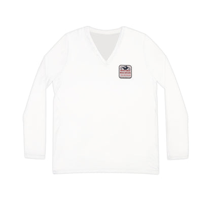 TG REALTY - Women's Long Sleeve V-neck Shirt - WHITE