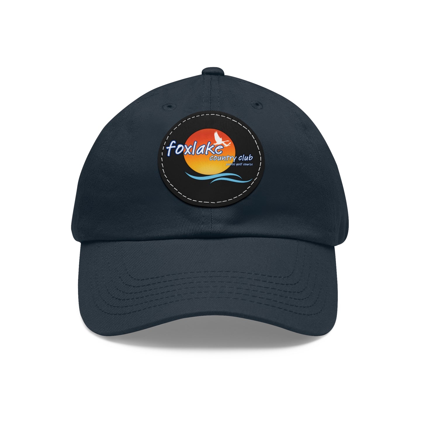 Fox Lake CC Dad Hat with Leather Patch (Round)