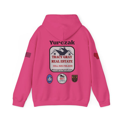 Yur-Sack - Unisex Heavy Blend™ Hooded Sweatshirt - BLACK FONT W/FLAGS