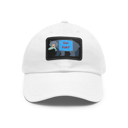 Dad Hat with Leather Patch (Rectangle) - GOT FISH BEAR