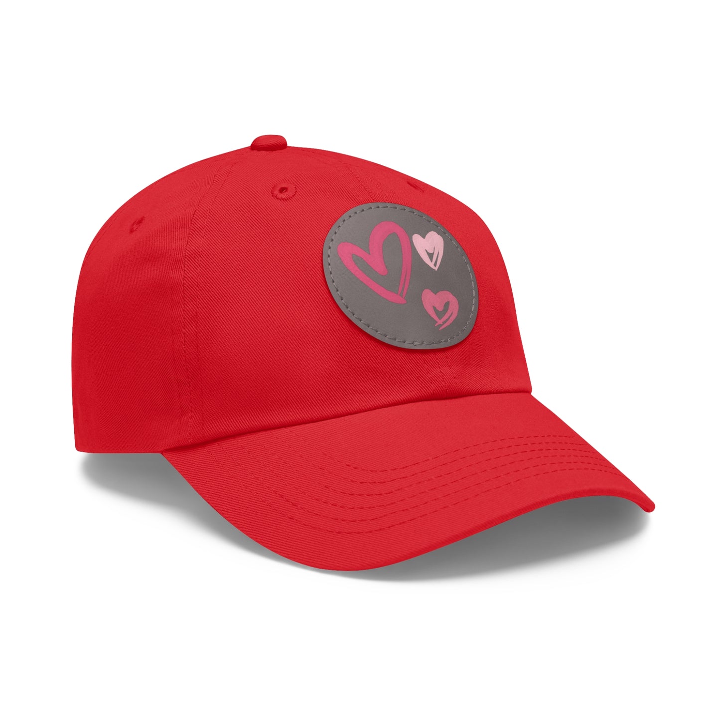 Full Heart Mom Hat with Leather Patch (Round)