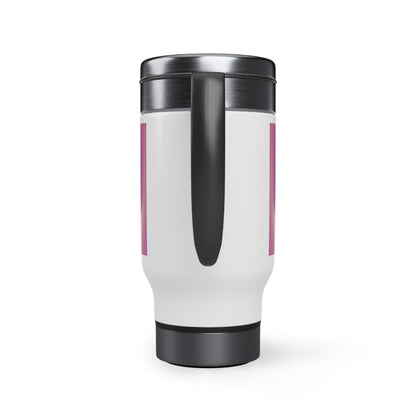 Stainless Steel Travel Mug with Handle, 14oz - PINK