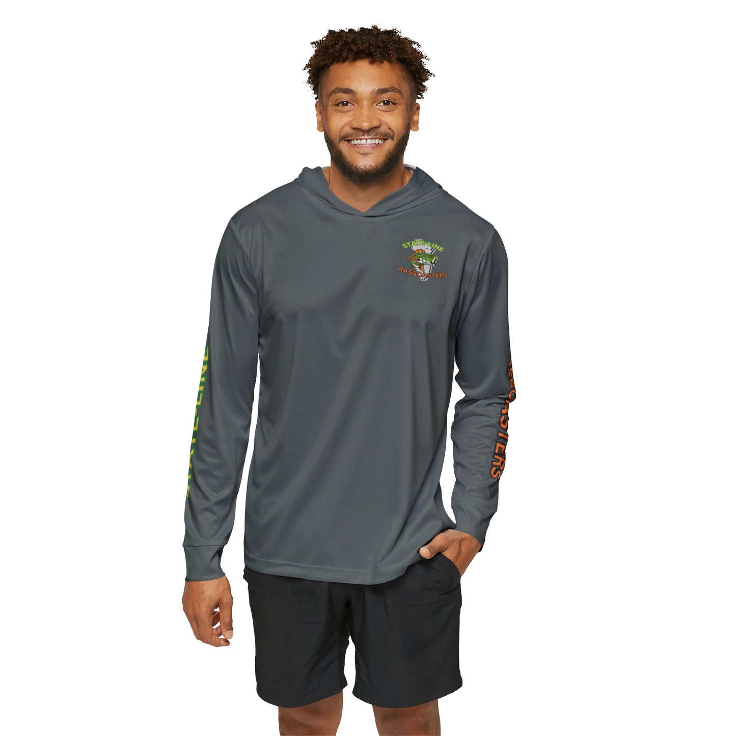 State-Line Basscasters - Men's Sports Warmup Hoodie (AOP) - GUNMETAL