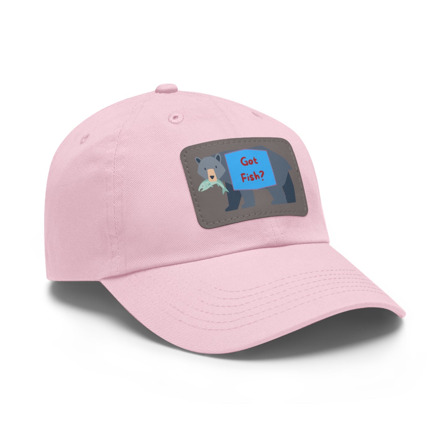 Dad Hat with Leather Patch (Rectangle) - GOT FISH BEAR