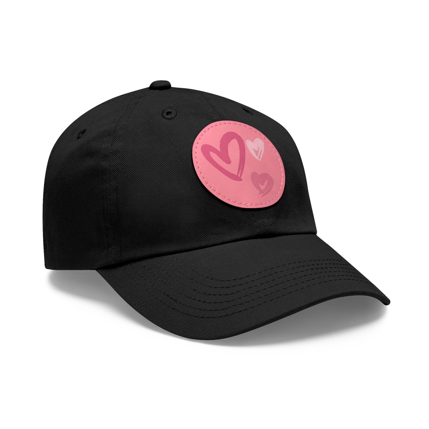 Full Heart Mom Hat with Leather Patch (Round)