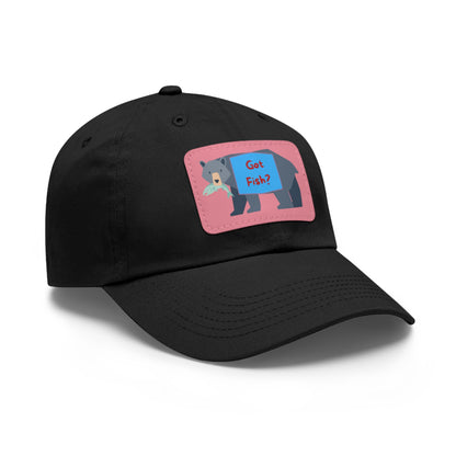 Dad Hat with Leather Patch (Rectangle) - GOT FISH BEAR