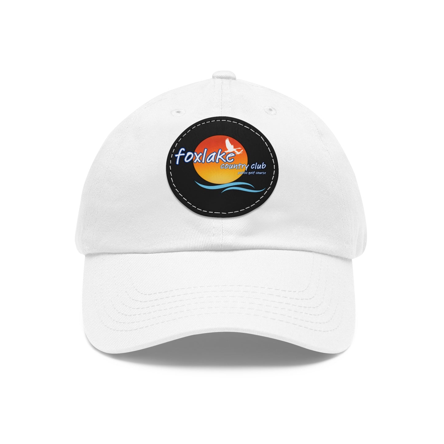 Fox Lake CC Dad Hat with Leather Patch (Round)