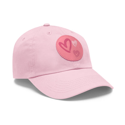 Full Heart Mom Hat with Leather Patch (Round)