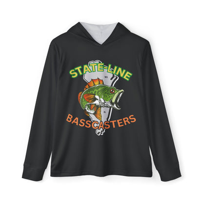 State-Line Basscasters - Men's Sports Warmup Hoodie  - LARGE LOGO BLACK