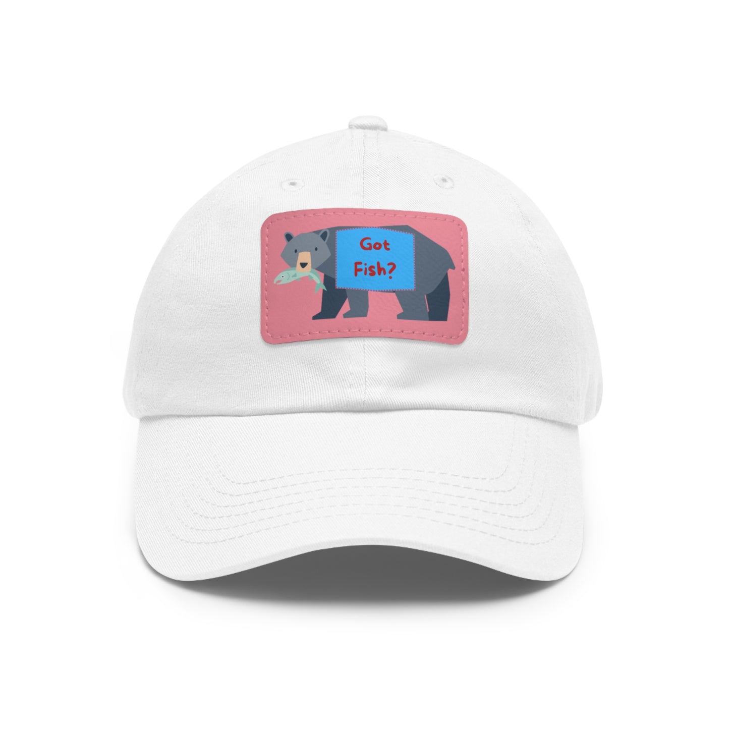 Dad Hat with Leather Patch (Rectangle) - GOT FISH BEAR