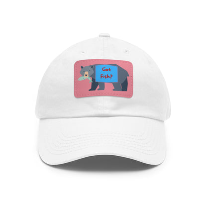 Dad Hat with Leather Patch (Rectangle) - GOT FISH BEAR