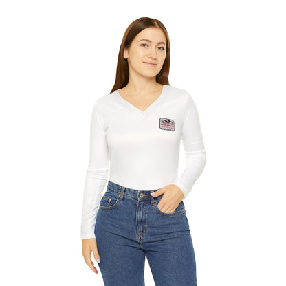 TG REALTY - Women's Long Sleeve V-neck Shirt - WHITE