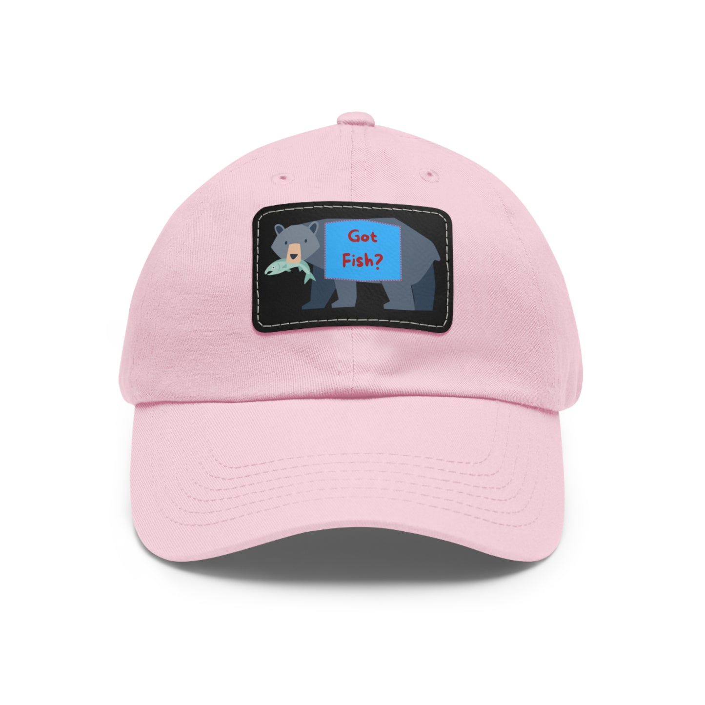 Dad Hat with Leather Patch (Rectangle) - GOT FISH BEAR