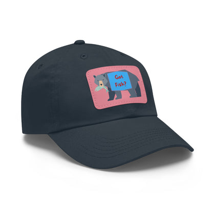 Dad Hat with Leather Patch (Rectangle) - GOT FISH BEAR