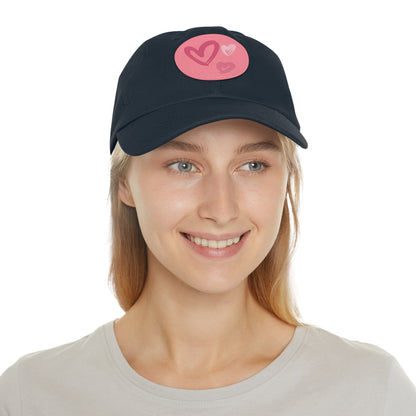 Full Heart Mom Hat with Leather Patch (Round)